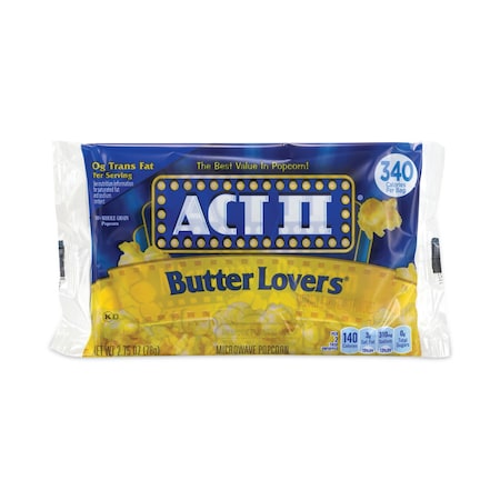 Butter Lovers Microwave Popcorn, 275 Oz Bag, PK36, 36PK